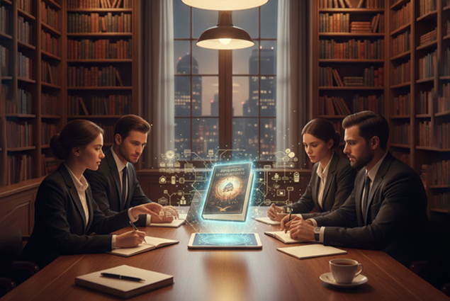 Marketing team planning book promotion