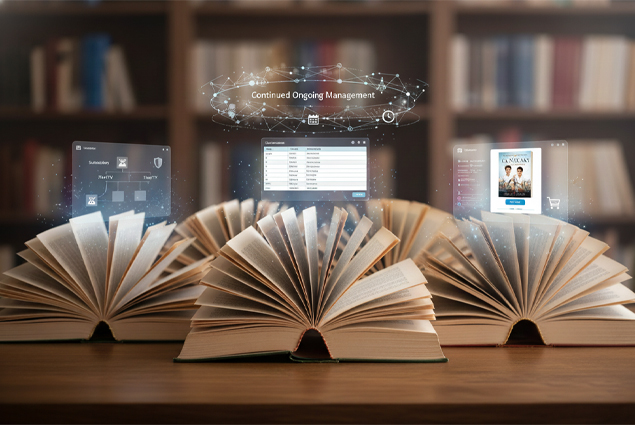 Printed books stacked on a table